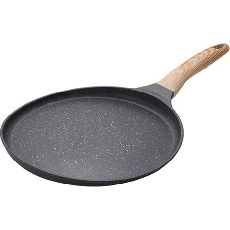 PoêLe à CrêPe AntiadhéSive, PoêLe Dosa à RevêTement en Granit pour la Cuisson, PoêLe Plate pour Tortillas, Omelette, CrêPièRe (1/4)