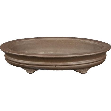 Vaso per bonsai ovale in gres 18x11x2,5 cm - XM023