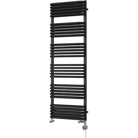 Crossmoor - Black Dual Fuel Towel Rail H1533mm x W500mm Thermostatic (1/3)