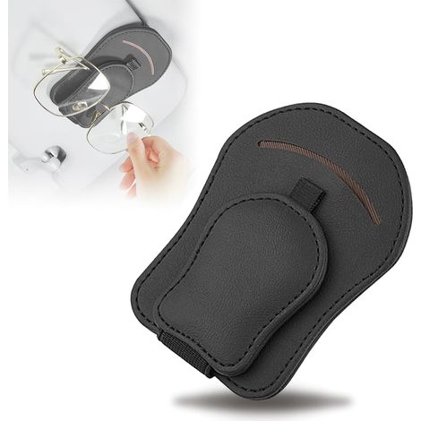 Autobrillengestelle, magnetische Autobrillengestelle aus Leder, Auto-Sonnenbrillenhalter, Tickethalter, magnetische Auto-Sonnenbrillenhalter, geeignet für alle Brillenarten.