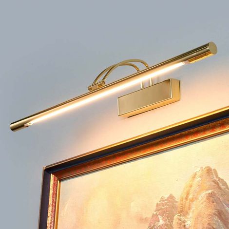 [GEBRAUCHT] B-Ware Searchlight LED-Bilderleuchte Piktura messing poliert Wandleuchte Lampe 68cm (1/2)