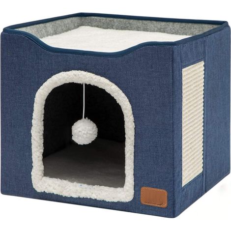 Cama para perro o gato, de tela, plegable, 41 x 41 x 35 cm, multicolor (1/5)