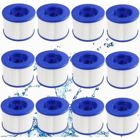 Cartouches Filtre Spa a Visser,Filtre à Vis pour Spa Gonflable Pas De Vis 60mm,Cartouche Filtre pour Spa, Compatible pour Cosy Spa, Clever Spa, Rechange Filtre pour Spa. (Bleu-12) (1/5)