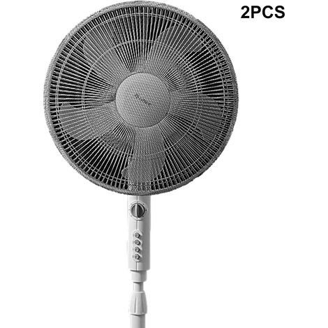 Lot de 2 Housse de protection de ventilateur pour enfants, ventilateur sur pied en maille, couvercle rond pour la sécurité des enfants - noir