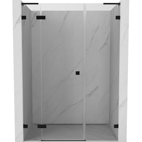 Mexen Lunar L porte de douche pivotante gauche 130 cm, transparent, noir - 834SL-130-050-70-00-L (1/5)
