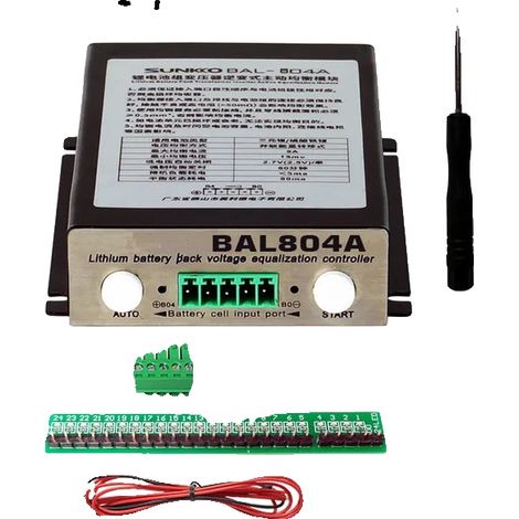 Balanceador activo, compatible con litio y LiFePO4, configuración 4-24S, 4S 8A con estuche. (1/2)