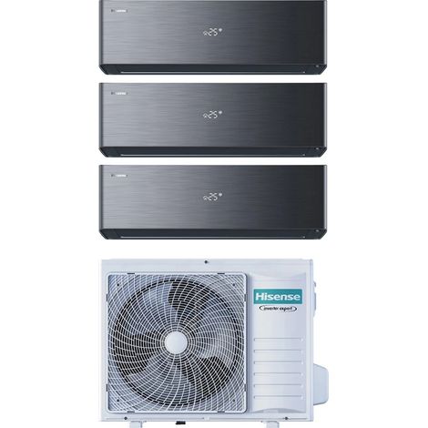 Condizionatore Hisense Trial Split Inverter ENERGY PRO X BLACK 12+12+12 con 3AMW72U4RJC R-32 Wi-Fi Integrato (1/2)