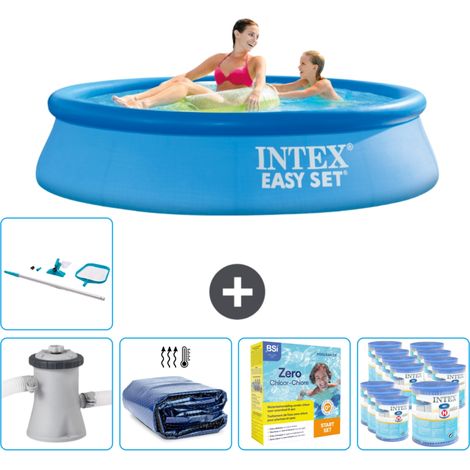 Intex runder aufblasbarer Easy Set-Schwimmpool – 244 x 61 cm – Blau – Inklusive Zubehör CB28 (1/5)