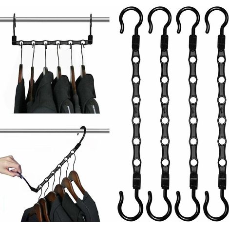 Green Mobility-Cintres Magiques,8 Gain de Place Crochet,Cintre Multifonctionnel Vertical & Horizontal,Organiseur Penderie t Pivotant à 360° Gagner 3 Fois Plus de Place Rangment cintres pour vêtemen (1/5)