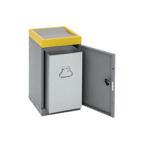 Recipiente con puerta batiente para separar materiales  suelto 