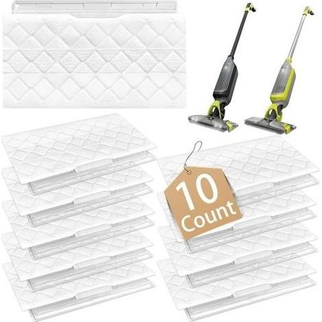 Recharges de tampons de nettoyage compatibles avec l'aspirateur Shark Vacmop VMP30 VM252 VM250 VM200, tampons de rechange jetables, blancs, 10 unités (1/5)