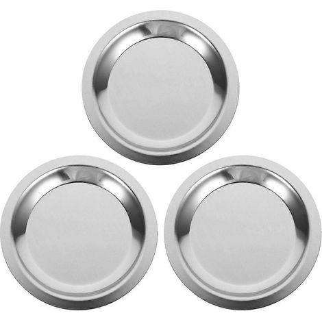 Lot de 3 sous-verres à vin en métal, acier inoxydable, résistants à la chaleur, pour tasses à thé.-11.50X11.50X1.00CM (1/4)