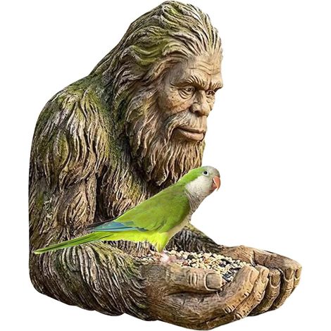 Bigfoots Tree Face Decor - Outdoor Bird Feeder, Resin Bigfoots Sculpture Decoration, Garden Sculpture Birdfeeder Yard Art Decoration, Mounted Wild Bird Feeding Station, Yard Art Statues (1/5)