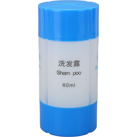 Flacon de voyage 4 en 1 étanche, pré-imprimé et rechargeable pour shampoing et lotion, 60 ml, bleu (1/5)