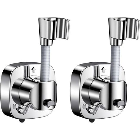 Set di 2 supporti per soffione doccia, non richiedono forature, regolabili a 360°, con potente ventosa, per soffioni doccia, doccette e soffioni a parete. (1/4)
