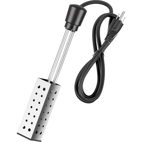 Chauffe-eau à immersion de 1500 W, chauffe-eau pour seau avec protection en acier inoxydable 304, chauffe-eau submersible avec thermostat et arrêt automatique, idéal pour H (1/3)