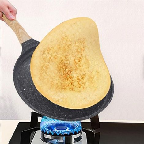 PoêLe à CrêPe AntiadhéSive, PoêLe Dosa à RevêTement en Granit pour la Cuisson, PoêLe Plate pour Tortillas, Omelette, CrêPièRe