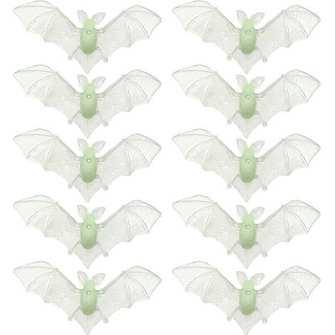 10 Pièces très réaliste plastique chauves, souris, mini réaliste décoration murale, pour Halloween farce et petits cadeaux pour invités,Vert,S (1/5)
