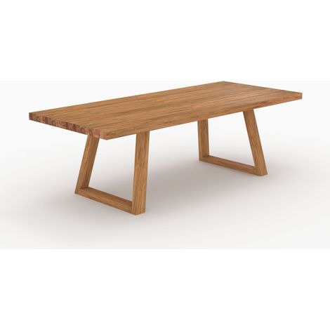 Table de jardin rectangulaire en bois de teck recyclé 10 personnes - LUMA