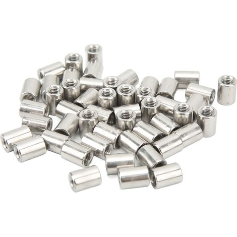 cosse a sertir-Écrous d'accouplement pour liaison de barres rondes M6 - Pack de 50 en acier inoxydable 304 pour fixations intérieur/extérieur (1/5)