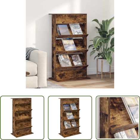 Bücherregal - Magazinregal Geräucherte Eiche 70 x 41 x 126 cm Holzwerkstoff (1/5)