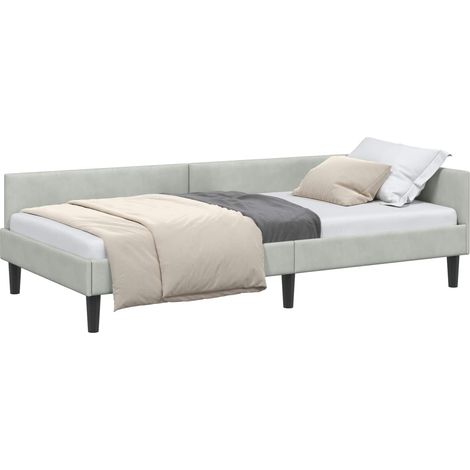 Maison Exclusive - Cornice del letto ad angolo Grigio chiaro 90 cm x 190 cm