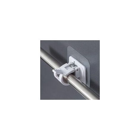 Juego de 2 soportes blancos autoadhesivos para barra de cortina – Soporte para cortina – Crezuo (1/4)