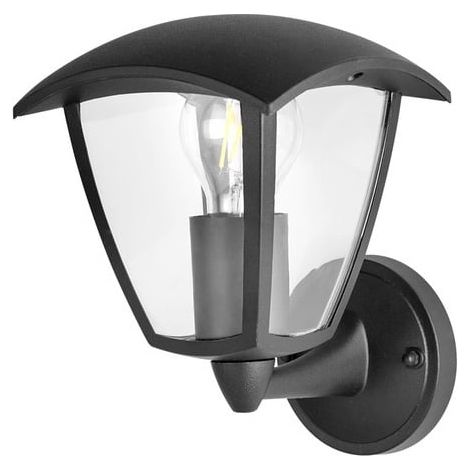 IluminaShop - Aplique de Pared Farol Negro para Exterior Jardin 1XE27 IP44 (1/4)