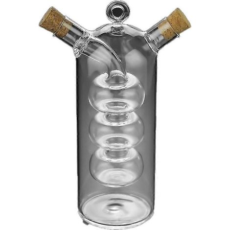 Bouteille d'huile à double paroi, bouteille de vinaigre 2 en 1, bouteille en verre, condiments, assaisonnements, bouteilles et bocaux hermétiques (1/5)