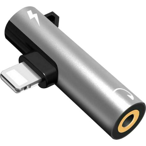 Adaptateur répartiteur audio 2 en 1 avec chargeur et prise jack 3,5 mm pour iPhone (1/5)
