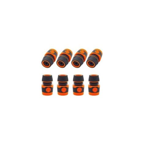 Raccord Tuyau D'arrosage, 8 Pièces Embout Tuyau Arrosage, Adaptateur Tuyau Arrosage Convient aux Tuyaux Outils de Jardin Buses Pistolets Pulvérisateurs(Orange) (1/5)