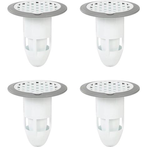 4 Pièce Bouchons de Vidange de Sol de Douche, Anti-odeurs Connecteurs, Caoutchouc Drain de Sol Douche(Gris) (1/5)