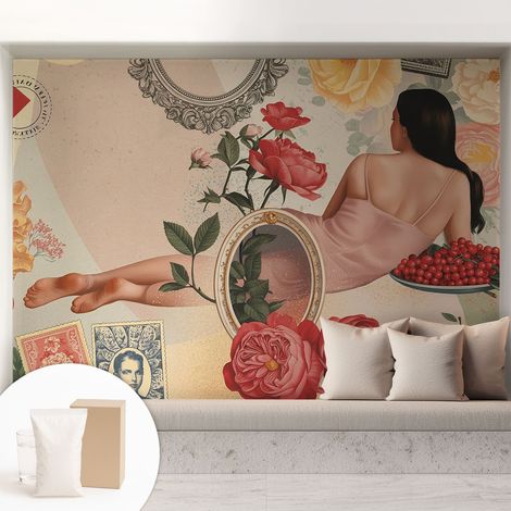 Carta Da Parati - Murale Alla Moda Decorazione - Camera Da Letto - Con Colla Gratuita Eleganza floreale 208x146 cm (1/5)