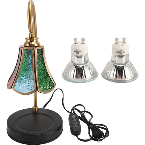 Ortviai Lampe chauffe-cire réglable sans flamme avec minuterie et 2 ampoules GU10 – 33 cm, design élégant pour chambre (1/5)