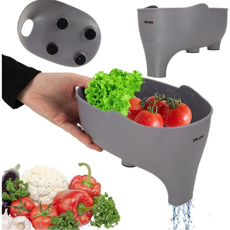 Passoire d'évier / Bac de rinçage - Rincer les fruits et légumes (1/5)