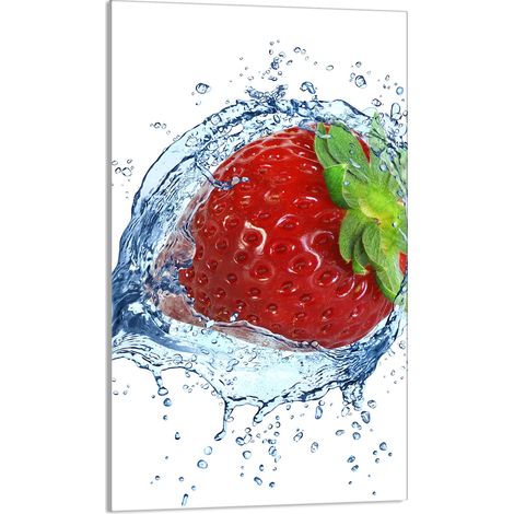 Planche à découper en verre 30 x 52 cm Fraise (1/5)