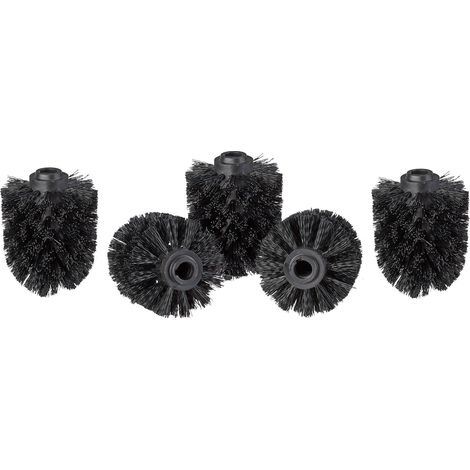 10x Spazzole per Scopino Water, Ricambio Spazzolone WC, Filetto 12 mm Accessori Bagno, D: 8 cm, Nero (1/5)