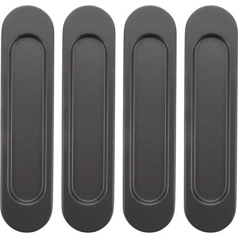 Ensemble de 4 pièces : poignée de porte coulissante, poignée de meuble, bouton de meuble autocollant noir. (1/4)