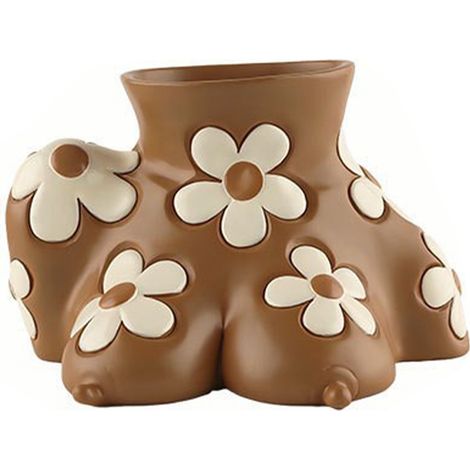 Pot de fleurs décoratif en résine, motif corps humain stylisé, design moderne pour intérieur bureau ou salon, pièce unique originale (1/5)