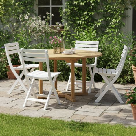 Silla para Exterior Jennie, 4 Sillas, Plegable Made in Italy, Peso Soportado 120 kg, Blanco (1/4)