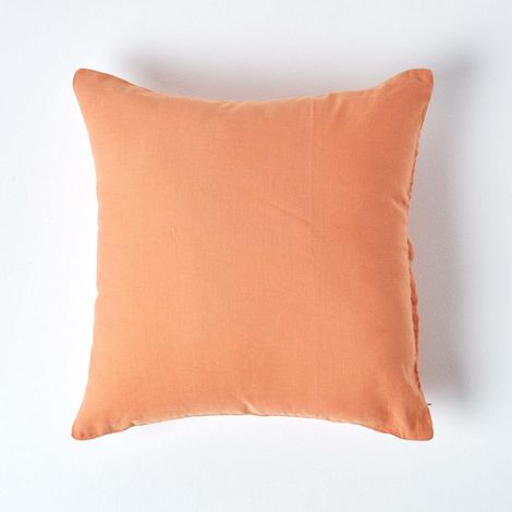 HOMESCAPES Burnt Orange European Linen Pillowcase, 60 x 60 cm