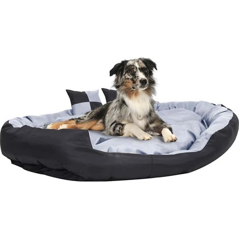 vidaXL Cojín para perro reversible y lavable gris y negro 150x120x25 cm (1/4)