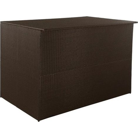 Coffre de rangement jardin résine tressée marron Zamen (1/5)