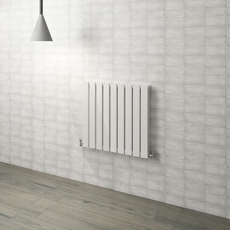 Flat Panel Radiator 600x612mm White Double Horizontal Modern Central Heating Radiators