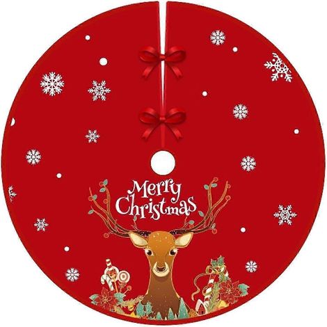 Jupe de sapin de Noël, décoration de Noël 90 cm, facile à utiliser, accessoires de Noël, tablier de sapin chaud pour les fêtes de fin d'année-Style B (1/5)