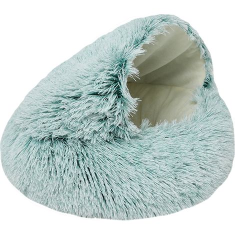 Lit apaisant pour chien et lit-niche pour chat avec housse à capuche, pour petits animaux, lit moelleux en fausse fourrure antidérapante, diamètre extérieur 40 cm (1/5)