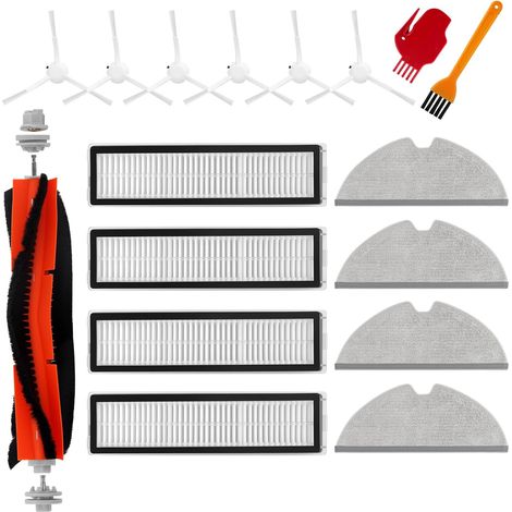Zubehörset für Dreame D9, D9 Max, D9 Pro, L10 Pro Staubsauger: 1 Hauptbürste, 6 Seitenbürsten, 4 Filter, 4 Reinigungstücher, 2 Reinigungsbürsten (1/5)