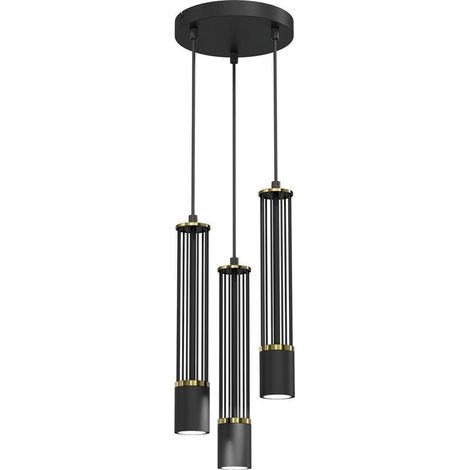 Milagro Minimalistische Hängelampe Schwarz Gold 90 cm