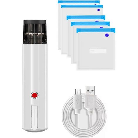 Mini machine à emballer sous vide USB pour vêtements et aliments, pompe de rangement compacte, appareil d'emballage sous vide, organisateur de placard (1/5)