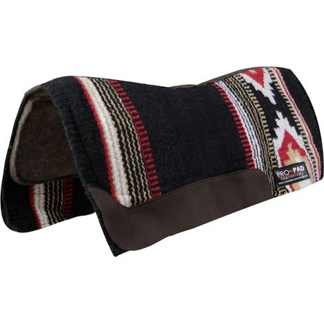 Schwarz - Westernsattel Modell Contoured in Navajo Stoff mit Kunstleder und Filz Verstärkungen